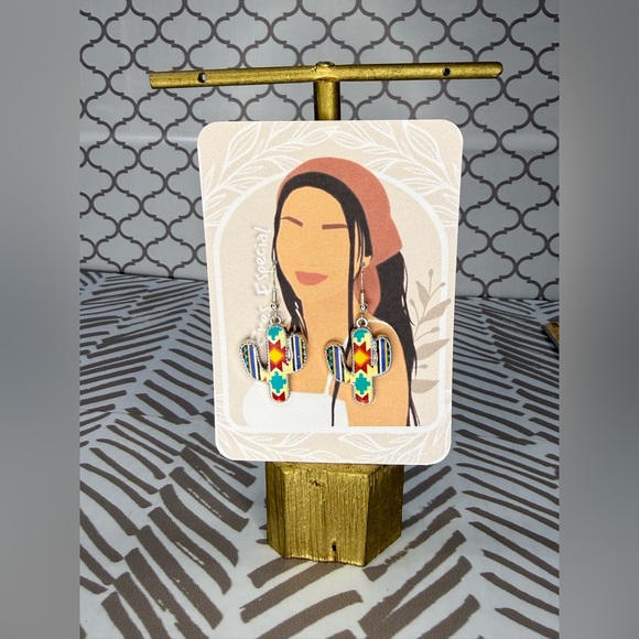 Colorful cactus earrings s925 - Picture 2 of 7